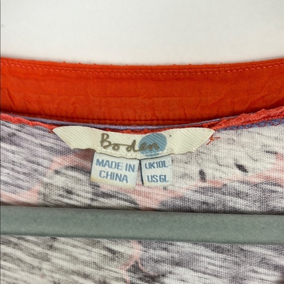 Boden Purple and Orange Sheath Midi Dress with 3/4 Sleeves and V-Neck US6 - Picture 5 of 11